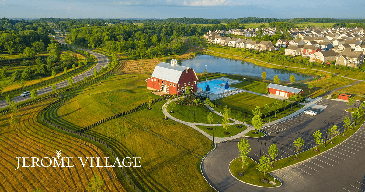 Aerial view of Jerome Village, Ohio